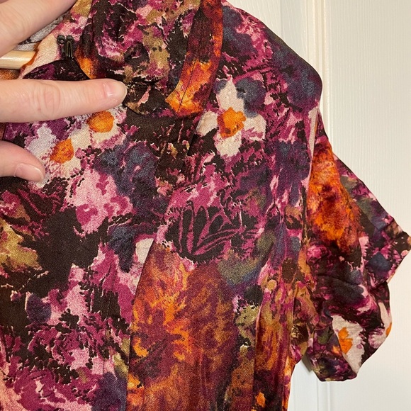 VTG 50s/60s floral dress in warm tones sz M - Picture 8 of 12